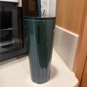 Like new Starbucks Dark Green Tumbler with Straw